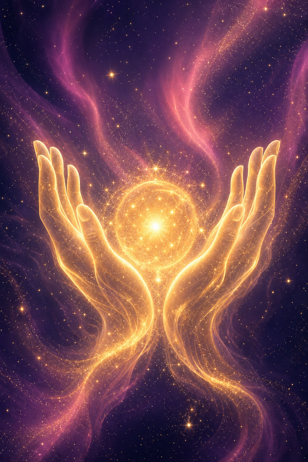 Glowing hands cupping light, representing kindness